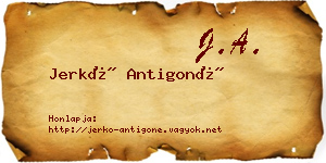 Jerkó Antigoné névjegykártya